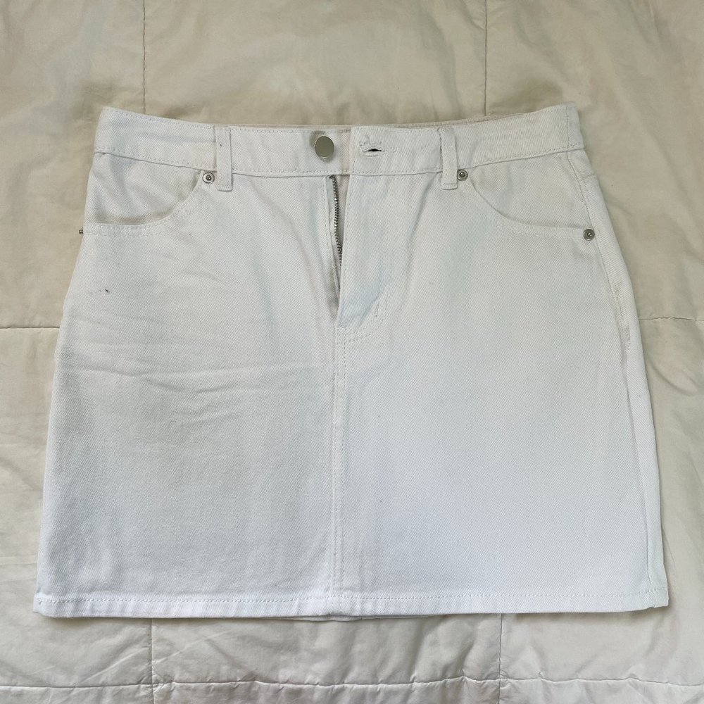 White Denim Skirt